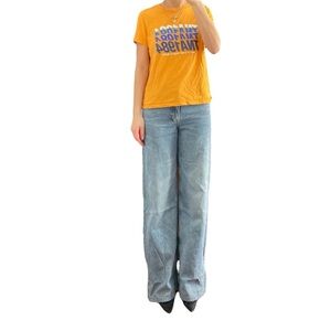 H&M Light Blue High Waist Wide Leg Jeans Size US 4